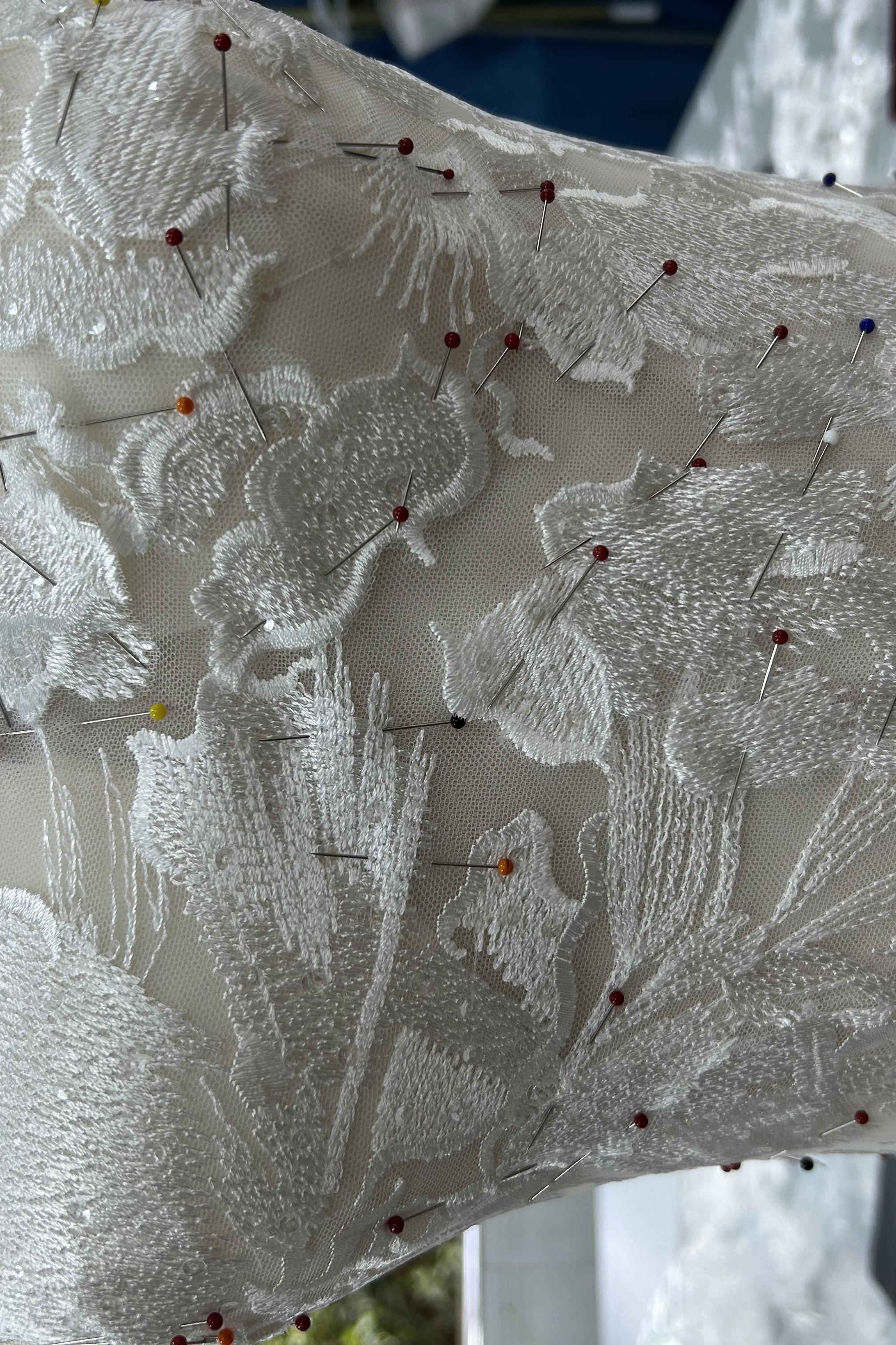 Lace and Liberty bride with long veil