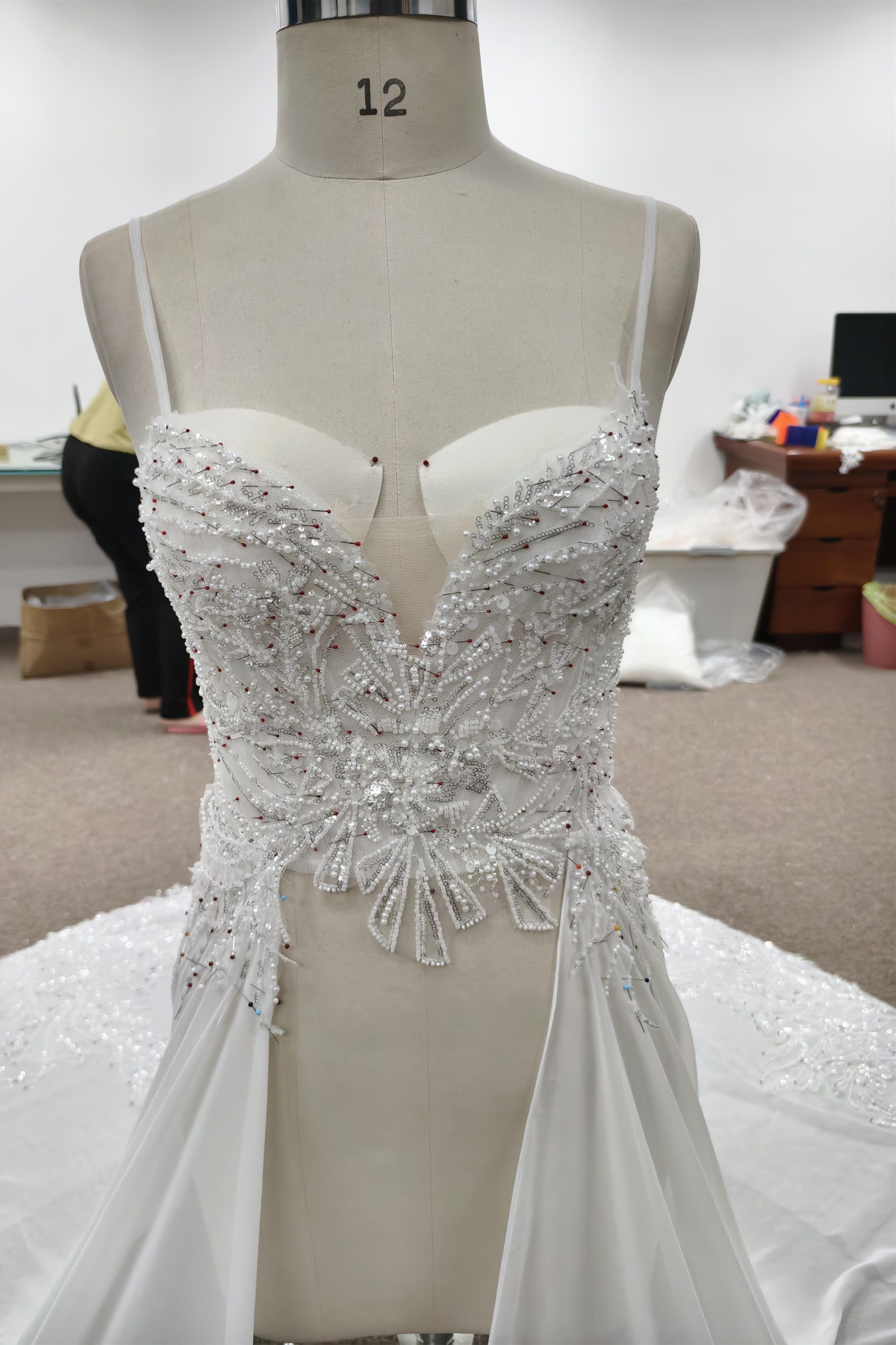 Lace and Liberty bride holding her bouquet